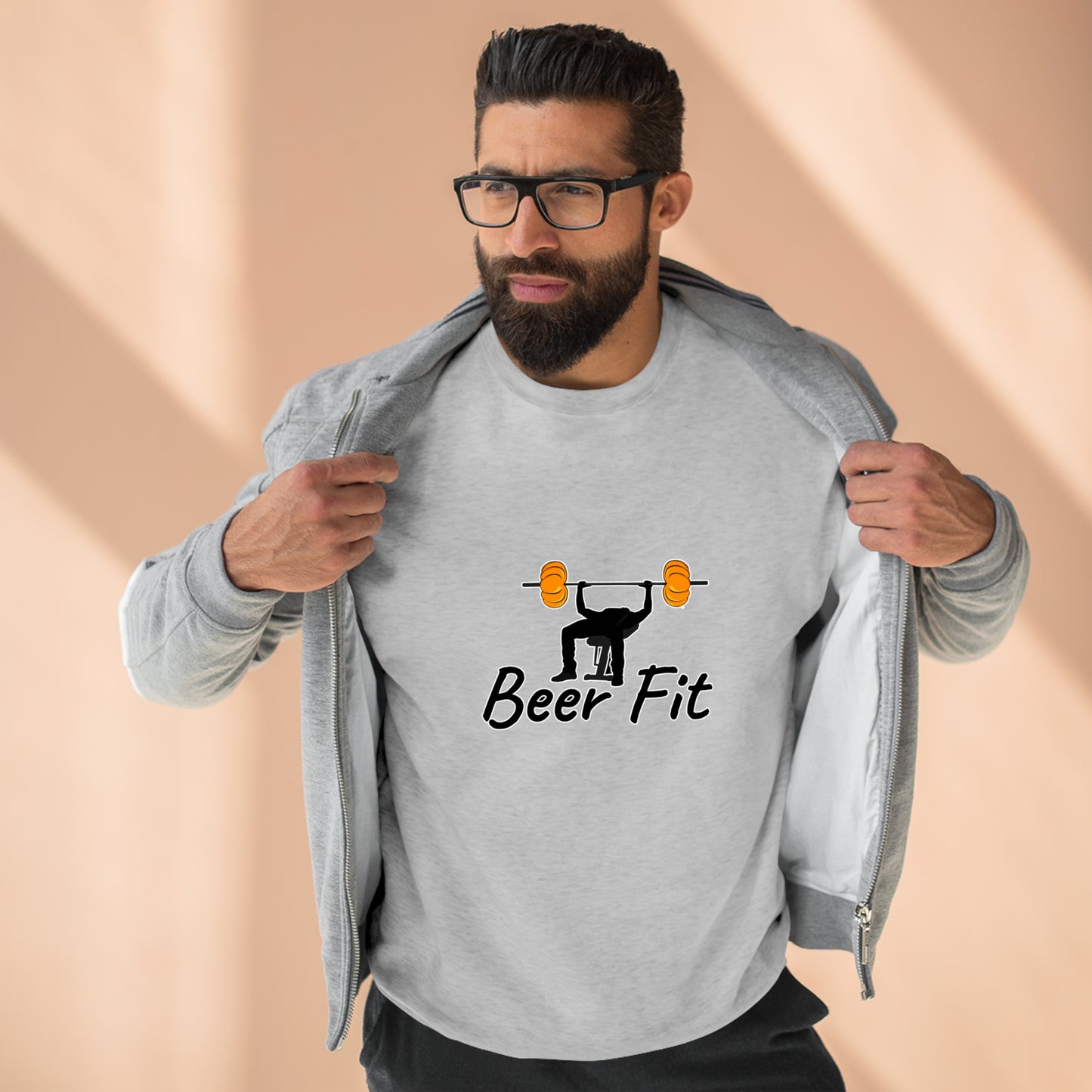 Beer Fit Pumpkin Premium Crewneck Sweatshirt